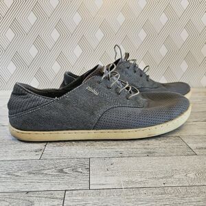 Olukai Nohea Moku Mens Size 12 Charcoal/Clay Textile Slip On Boat Shoes